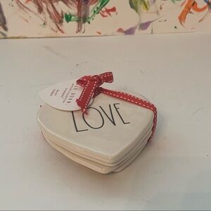 Rae Dunn Valentines "LOVE" Set of 4 Drink Coasters